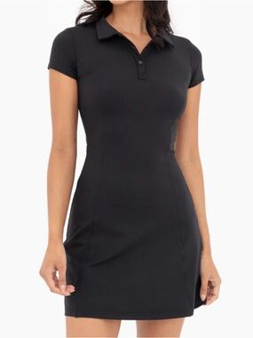 Mono B NWT Small Black Polo Collar Short Sleeve Dress - Women's